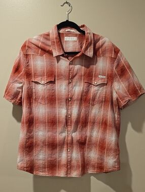 Lucky Brand Red Plaid Short-Sleeve Button-Down Shirt